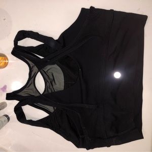 Lululemon high neck mesh layered sports bra